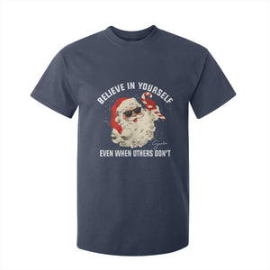 Vintage Christmas Santa Claus Face T Shirt For Kid Retro Believe In Yourself Funny Motivational TS10 Navy Print Your Wear