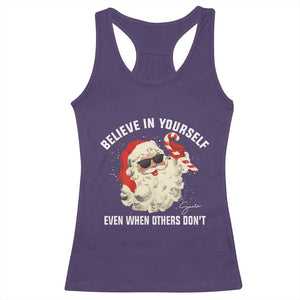Vintage Christmas Santa Claus Face Racerback Tank Top Retro Believe In Yourself Funny Motivational TS10 Purple Print Your Wear