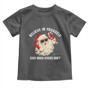 Vintage Christmas Santa Claus Face Toddler T Shirt Retro Believe In Yourself Funny Motivational TS10 Dark Heather Print Your Wear