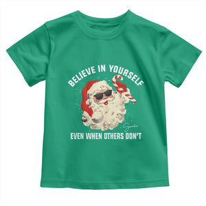 Vintage Christmas Santa Claus Face Toddler T Shirt Retro Believe In Yourself Funny Motivational TS10 Irish Green Print Your Wear