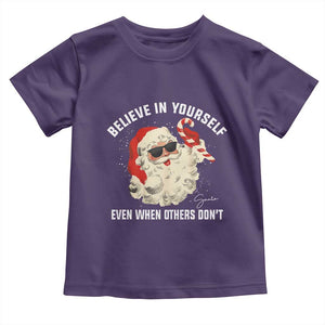 Vintage Christmas Santa Claus Face Toddler T Shirt Retro Believe In Yourself Funny Motivational TS10 Purple Print Your Wear