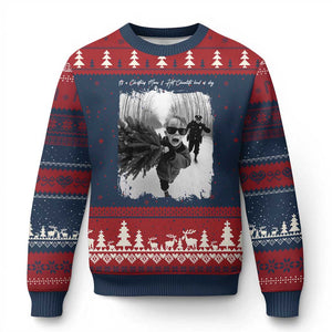 Funny Xmas Movie Ugly Christmas Sweater Funny Kevin Home Xmas Meme Alone TS10 Navy Red Print Your Wear