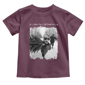 Funny Christmas Movie Toddler T Shirt Funny Kevin Home Xmas Meme Alone TS10 Maroon Print Your Wear