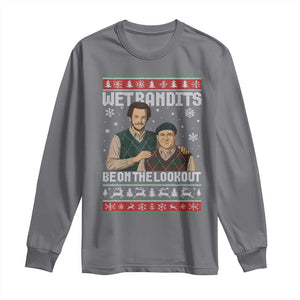 Ugly Christmas Movie Long Sleeve Shirt Funny Wet Bandits Home Xmas Alone TS10 Charcoal Print Your Wear