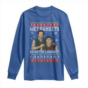Ugly Christmas Movie Long Sleeve Shirt Funny Wet Bandits Home Xmas Alone TS10 Royal Blue Print Your Wear