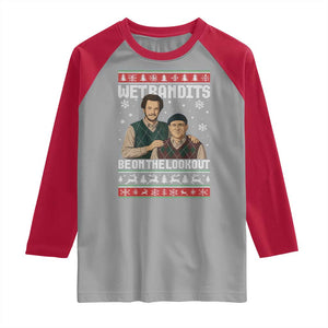 Ugly Christmas Movie Raglan Shirt Funny Wet Bandits Home Xmas Alone TS10 Sport Gray Red Print Your Wear