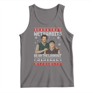 Ugly Christmas Movie Tank Top Funny Wet Bandits Home Xmas Alone TS10 Deep Heather Print Your Wear