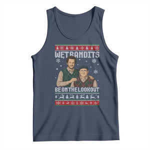 Ugly Christmas Movie Tank Top Funny Wet Bandits Home Xmas Alone TS10 Navy Print Your Wear