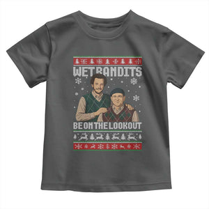 Ugly Christmas Movie Toddler T Shirt Funny Wet Bandits Home Xmas Alone TS10 Dark Heather Print Your Wear