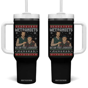 Ugly Christmas Movie Tumbler With Handle Funny Wet Bandits Home Xmas Alone TS10 One Size: 40 oz Black Print Your Wear