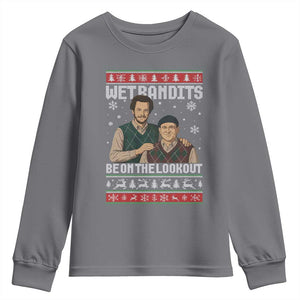 Ugly Christmas Movie Youth Sweatshirt Funny Wet Bandits Home Xmas Alone TS10 Charcoal Print Your Wear