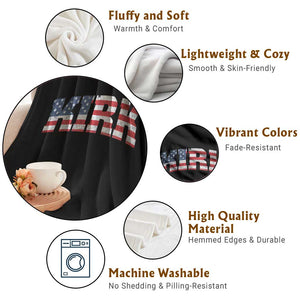 Kirk Throw Blanket American Flag Charlie Kirk Last Name Surname Team TS10 Print Your Wear