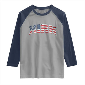 Kirk Raglan Shirt American Flag Charlie Kirk Last Name Surname Team TS10 Sport Gray Navy Print Your Wear