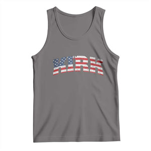 Kirk Tank Top American Flag Charlie Kirk Last Name Surname Team TS10 Deep Heather Print Your Wear