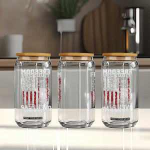 Freedom Over Fear Glass Can Vintage US American Flag TS10 Print Your Wear