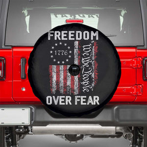 Freedom Over Fear Spare Tire Cover Vintage US American Flag TS10 Black Print Your Wear