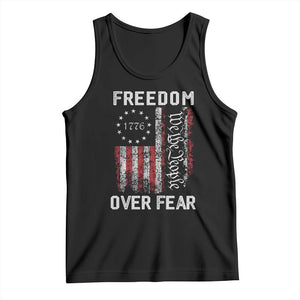 Freedom Over Fear Tank Top Vintage US American Flag TS10 Black Print Your Wear