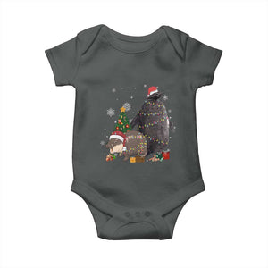 Christmas Pesto and Moo Deng Friendship Baby Onesie King Penguin Baby Hippo Viral Meme TS10 Dark Heather Print Your Wear