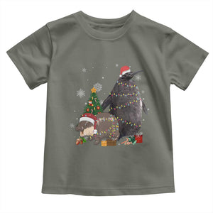 Christmas Pesto and Moo Deng Friendship Baby Shirt King Penguin Baby Hippo Viral Meme TS10 Military Green Print Your Wear
