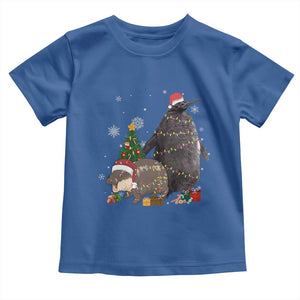 Christmas Pesto and Moo Deng Friendship Baby Shirt King Penguin Baby Hippo Viral Meme TS10 Royal Blue Print Your Wear
