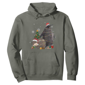 Christmas Pesto and Moo Deng Friendship Hoodie King Penguin Baby Hippo Viral Meme TS10 Military Green Print Your Wear
