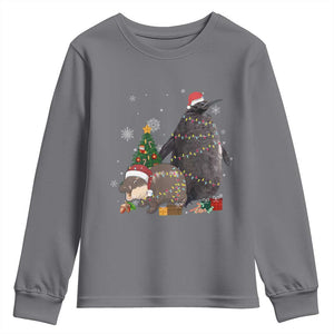 Christmas Pesto and Moo Deng Friendship Youth Sweatshirt King Penguin Baby Hippo Viral Meme TS10 Charcoal Print Your Wear