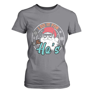 Christmas Santa T Shirt For Women I Do It For The Ho's TS10 Charcoal Print Your Wear