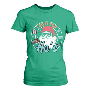 Christmas Santa T Shirt For Women I Do It For The Ho's TS10 Irish Green Print Your Wear