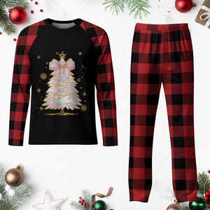 Christmas Tree Bow Plaid Pajama Set Gift For Her TS10 Buffalo Plaid Print Your Wear