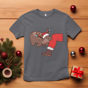 Funny Moo-Deng Christmas T Shirt MooDengMas Xmas Baby Pygmy Hippo Cute Zoo For Family Tee TS10 Charcoal Print Your Wear