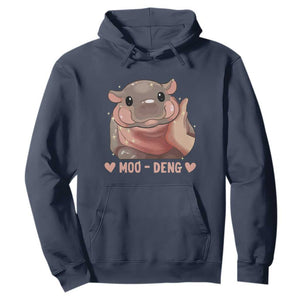 Funny Moo-Deng Hoodie Baby Pygmy Hippo Cute Zoo For Family Tee TS10 Navy Print Your Wear