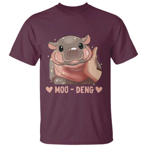Funny Moo-Deng T Shirt Baby Pygmy Hippo Cute Zoo For Family Tee TS10 Maroon Print Your Wear