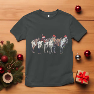 Horse Christmas T Shirt Western Cowboy Cowgirl Howdy Country TS10 Dark Heather Print Your Wear