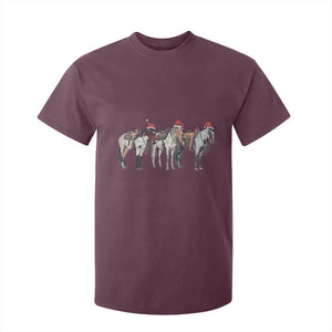 Horse Christmas T Shirt For Kid Western Cowboy Cowgirl Howdy Country TS10 Maroon Print Your Wear
