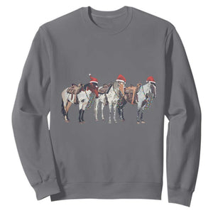 Horse Christmas Sweatshirt Western Cowboy Cowgirl Howdy Country TS10 Charcoal Print Your Wear