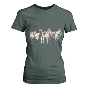 Horse Christmas T Shirt For Women Western Cowboy Cowgirl Howdy Country TS10 Dark Forest Green Print Your Wear