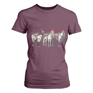 Horse Christmas T Shirt For Women Western Cowboy Cowgirl Howdy Country TS10 Maroon Print Your Wear