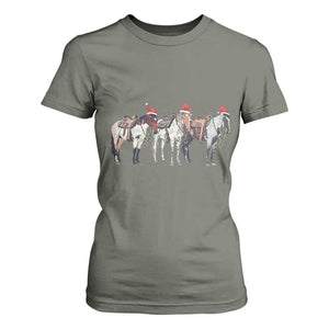 Horse Christmas T Shirt For Women Western Cowboy Cowgirl Howdy Country TS10 Military Green Print Your Wear