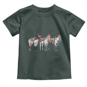 Horse Christmas Toddler T Shirt Western Cowboy Cowgirl Howdy Country TS10 Dark Forest Green Print Your Wear