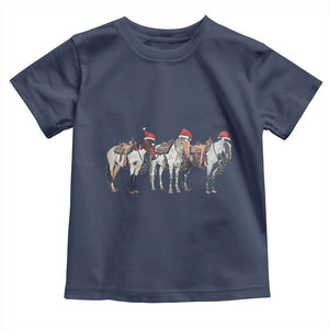 Horse Christmas Toddler T Shirt Western Cowboy Cowgirl Howdy Country TS10 Navy Print Your Wear