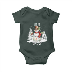 Christmas Let It Snow Baby Onesie Funny Snowman Snowflakes Xmas Tree TS10 Print Your Wear
