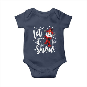 Christmas Let It Snow Baby Onesie Funny Snowman Snowflakes TS10 Navy Print Your Wear