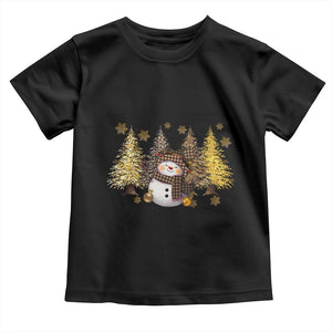 Christmas Snowman Toddler T Shirt Cute Winter Leopard Xmas Tree Farm TS10 Black Print Your Wear