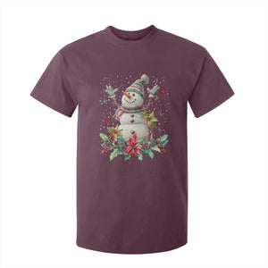 Christmas Snowman T Shirt For Kid Retro Winter Holiday Gift For Her TS10 Maroon Print Your Wear