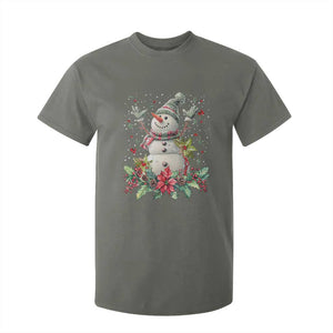 Christmas Snowman T Shirt For Kid Retro Winter Holiday Gift For Her TS10 Military Green Print Your Wear