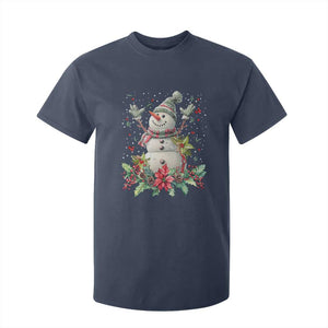 Christmas Snowman T Shirt For Kid Retro Winter Holiday Gift For Her TS10 Navy Print Your Wear