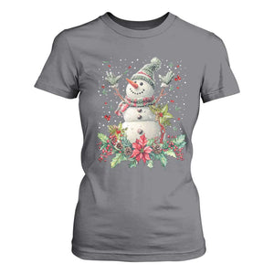 Christmas Snowman T Shirt For Women Retro Winter Holiday Gift For Her TS10 Charcoal Print Your Wear