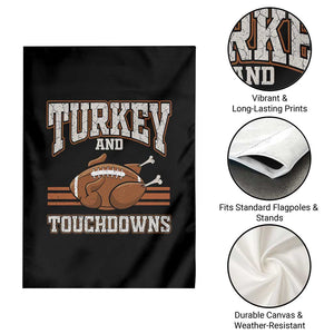 Thanksgiving Turkey And Touchdowns Football Garden Flag Game Day Outfits American Football Player Gift TS10 Print Your Wear