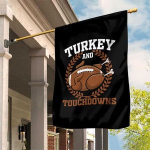 Thanksgiving Turkey And Touchdowns Football Season Garden Flag Game Day Outfits American Football Player Gift TS10 Print Your Wear