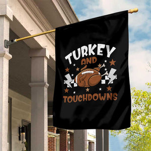 Thanksgiving Turkey And Touchdowns Football Season Garden Flag Game Day TS10 Print Your Wear